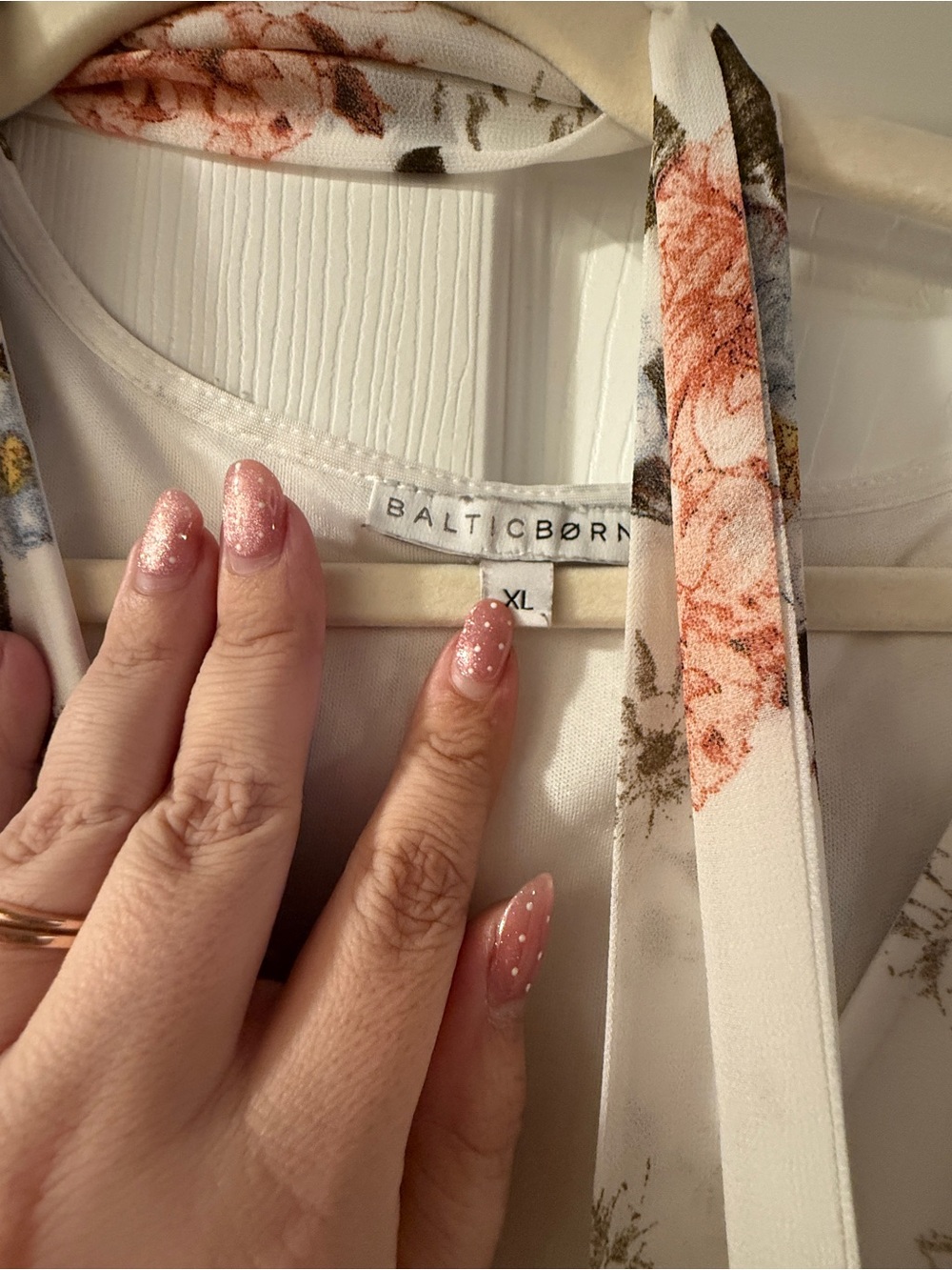 Baltic Born Cream Floral Maxi Dress with Pink & Blue Blooms - Picture 3 of 3